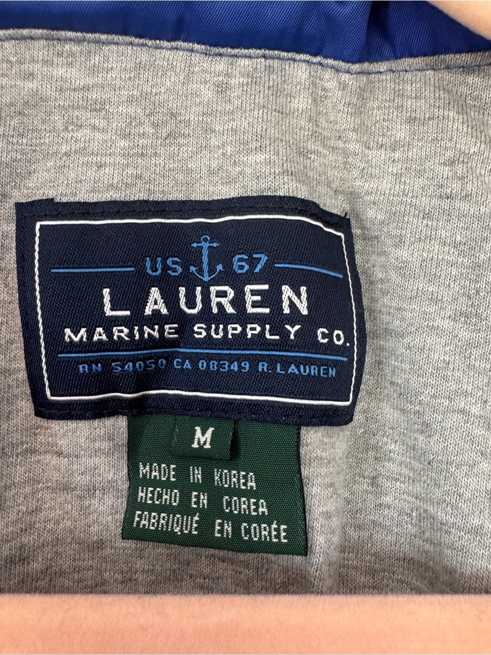 Lauren Ralph Lauren Marine Supply Co Royal Blue Hooded Utility Jacket Sz M - Picture 9 of 14
